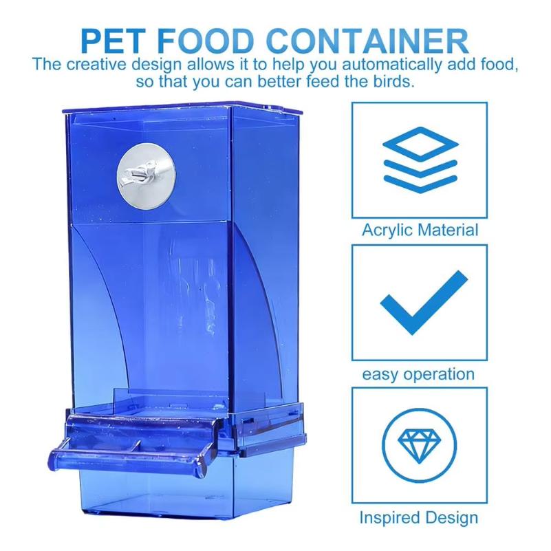 Transparent Pet Parrot Automatic Feeder Bird Cage Food Box Husk Separation Anti-splash Integrated Splash Feeder Pet Supplies