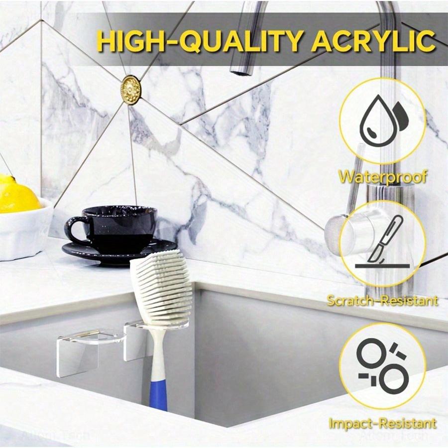 1pc Multifunctional Bathroom Comb Holder Shelf Wall-Mounted Storage Box, No Drilling Required