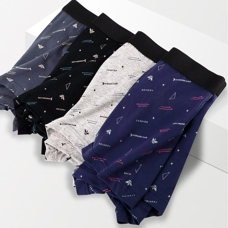 4pcs Large Men's Underwear Flat Corner Underwear High Elasticity and Comfortable Underwear Boxer Brief