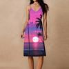 Women's Spaghetti Strap Backless Bow Loose Casual Beach Holiday Dress Sundress