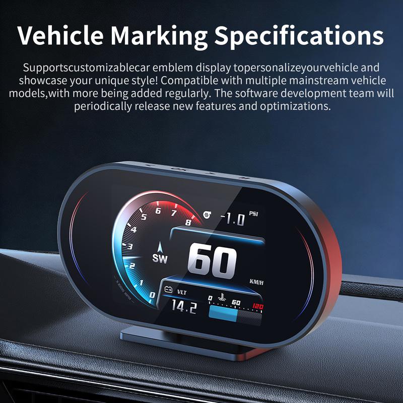 Auto Lcd Cluster OBD2 meter Multi Digital Head Up Display GPS Speed Water Temp Turbo Fuel Consumption Car Accessories HUD P27
