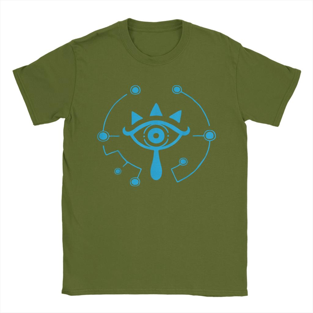 Novelty Zeldas Breath Of The Wild Sheikah Eye Logo TShirt for Unisex 100 Cotton T Shirts Short Sleeve Tee Shirt Original Tops