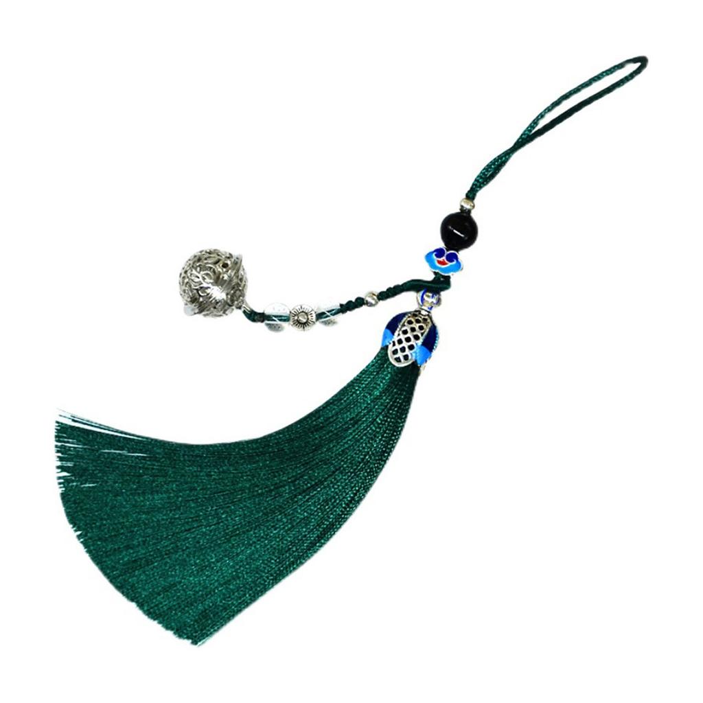 Exquisite Handmade Vintage Tassels Charm Bell Pendant Hanging Rope Ornament for Bags Or Keys Car Interior Decoration
