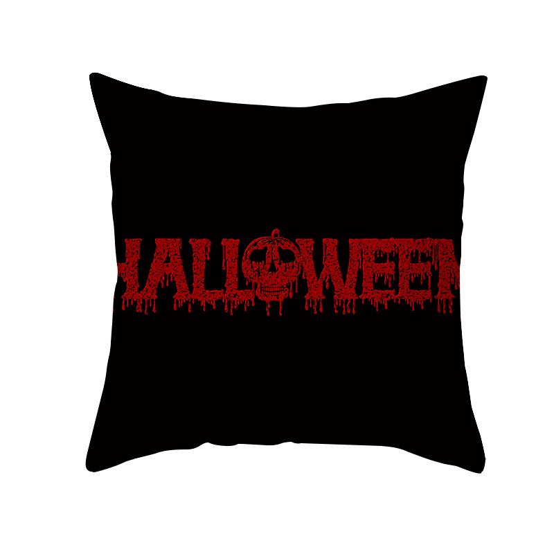 New Nordic Halloween Throw Pillow Cover Black Letter Print Sofa Cushion Cover Cushion Cover Home