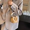 Autumn and Winter Women's Shoulder Bag Casual Retro Plush Bag Versatile Mini Portable Bucket Crossbody Bag KTY