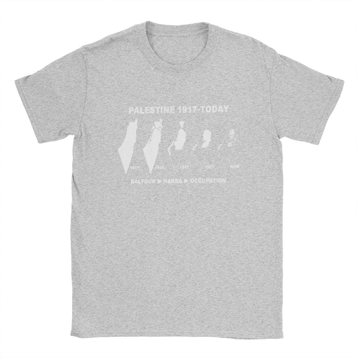 XIXI Fashion Palestina Kaart Land Sinds 1917 Heren T-shirt Palestijnse Vintage T-shirt Korte Mouw Ronde Hals T-shirt 100% Katoen Cadeau-idee Kleding 4XL