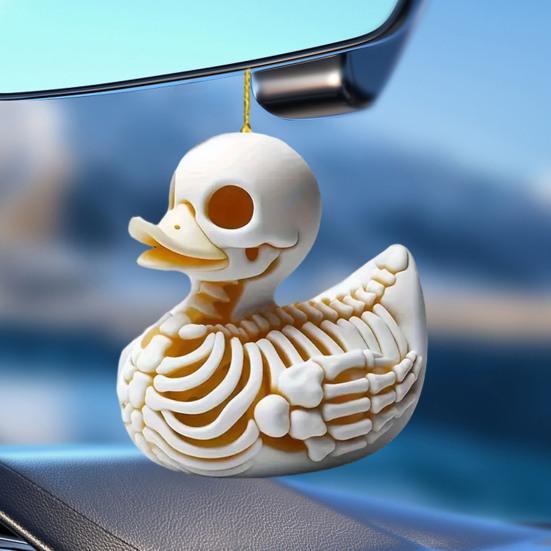 Kostlivec kachna Závěsná ozdoba zrcátko do auta Roztomilý kočičí přívěsek Přívěsek na klíče akryl