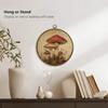Qskjre Vintage Mushroom Wall Art Decor, Cottagecore Rustic Mushroom Floral Round Wood Framed Canvas Picture Wall Art, Fall Botanical Hanging Prints