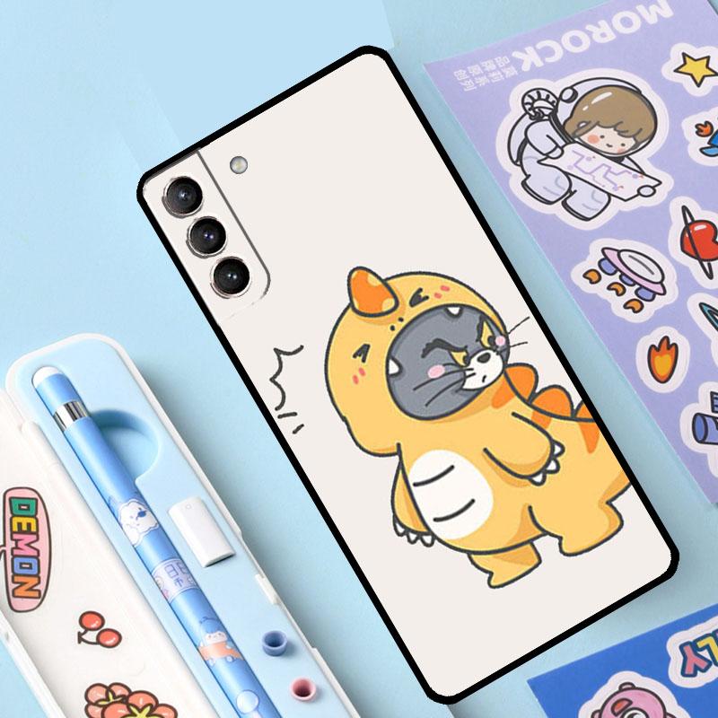 

Милый мультяшный динозаврик парный чехол для Samsung Galaxy S23 S21 S20 FE S22 Plus Note 20 Ultra Note 10 S8 S9 S10 Plus чехол Galaxy S10 Plus