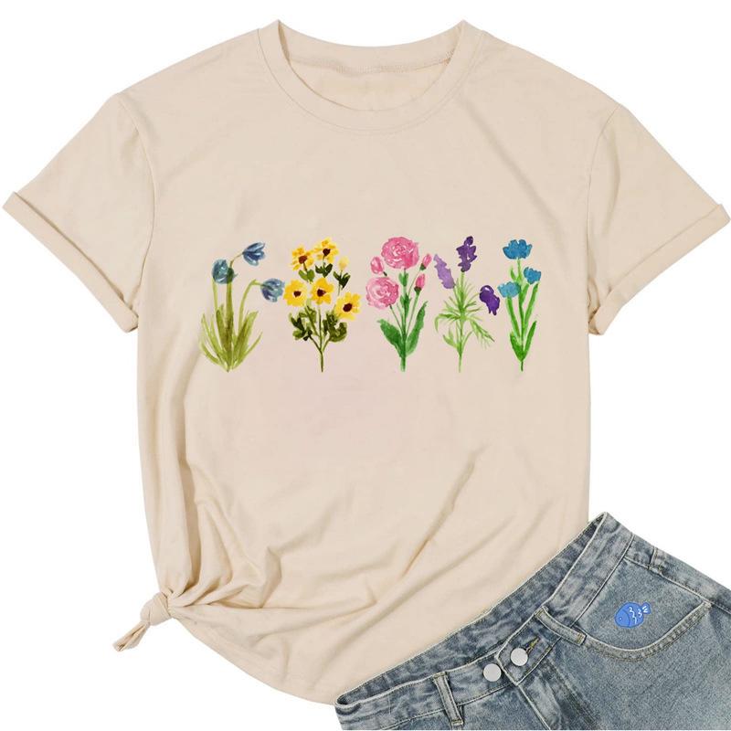 

Plus Size Floral Print Women s T-shirt L