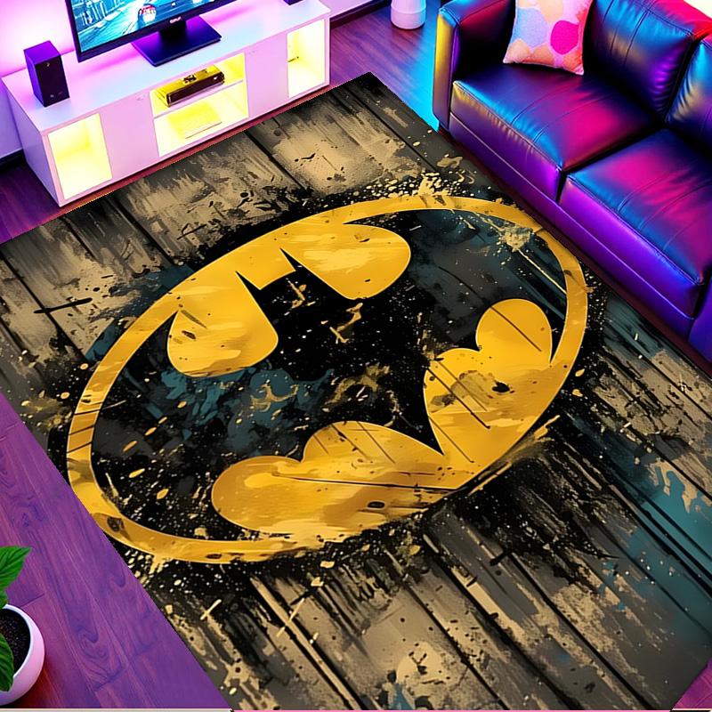 Batman Print Rug, Washable Floor Carpet, For Entryway Dorm Laundry Room Office Study, Home Decor Birthday Christmas Gift