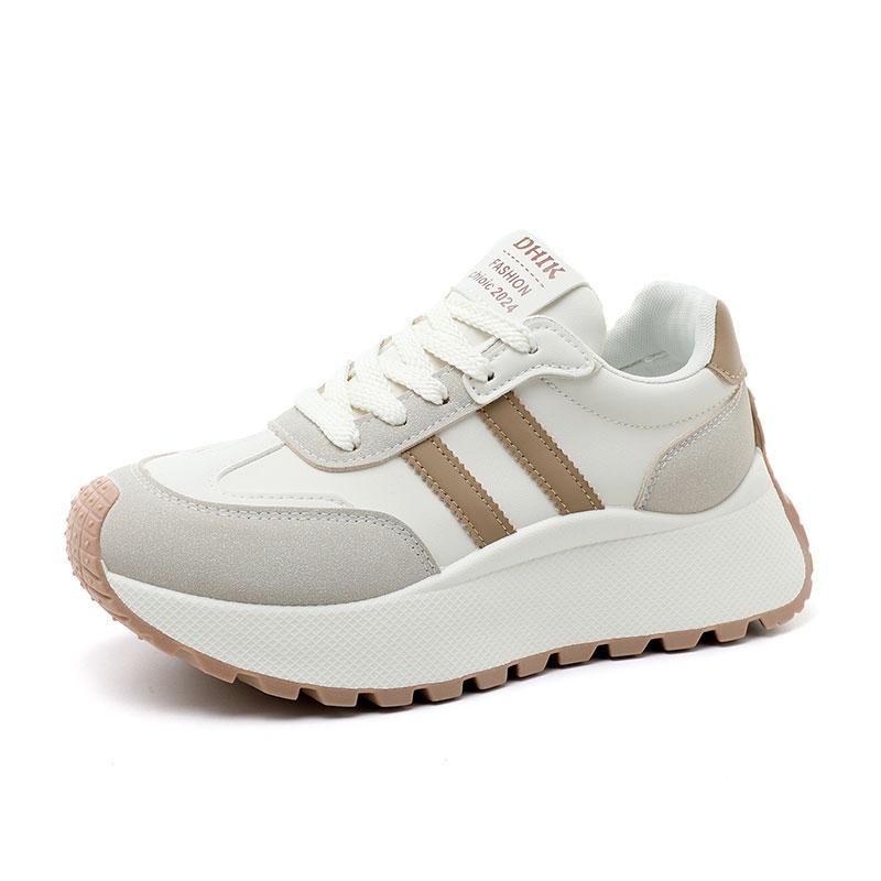 Women Sneakers Spring Thick Bottom Women Shoes 2025 Summer Casual Patchwork Leather Sneakers Femme Outdoor Casual Shoes Ladies