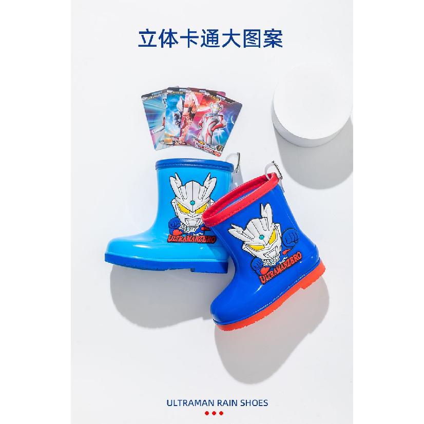 Ultraman Tiga Children's Short Rain Boots for Boys, Non-Slip2-8Year-Old Child PVC Material children's water boots