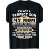European Sizes Not Perfect Son Mom Loved T-Shirt Street Style Gran Costume Halloween and Christmas Fun Crock Short Sleeve T-Shirt, PLUS SIZE