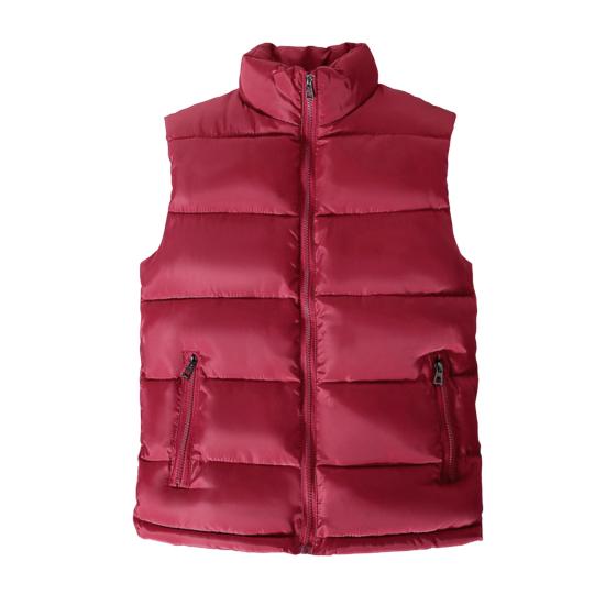 Autumn Winter Men Vest Solid  Color Thickened Stand Collar Zipper Slim Fit Sleeveless Jacket for Daily Wear