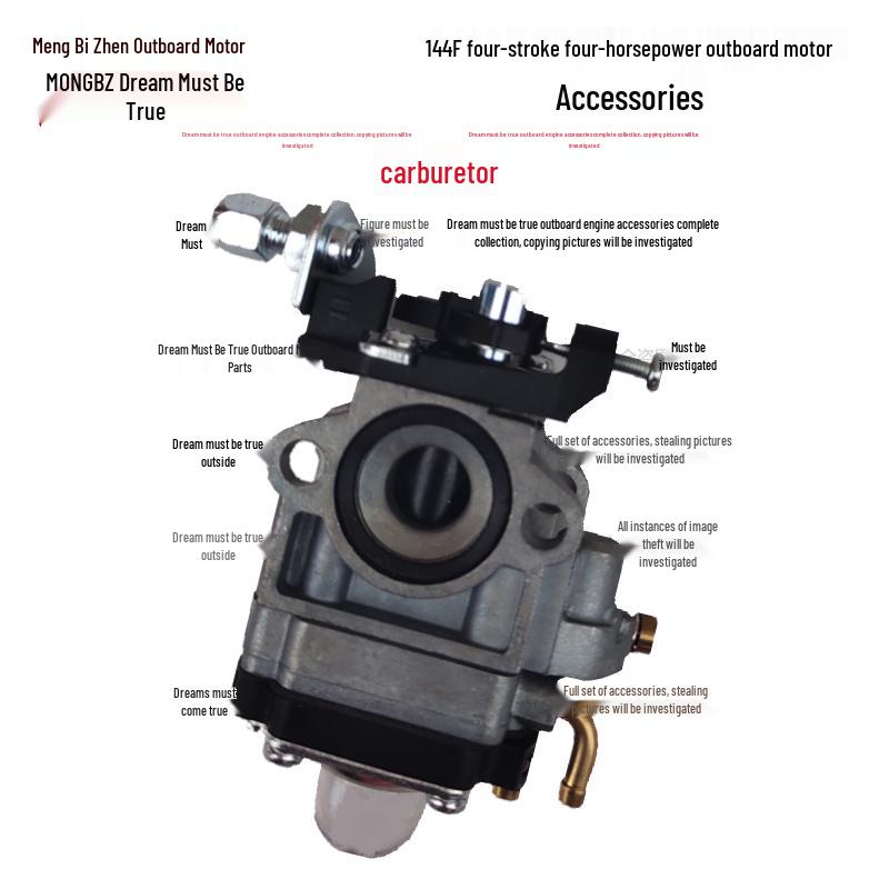 Four-Stroke 4HP Outboard Motor Parts: Propeller, Carburetor, Starter, Throttle Cable, Gearbox, Clutch, Cylinder