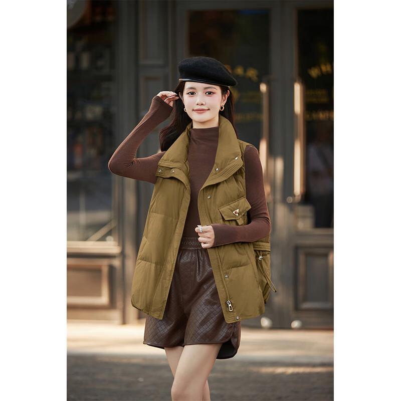 Fengxun Women's Korean Style Lightweight Duck Down Vest