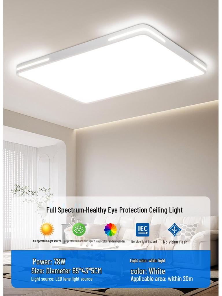Ultra-Thin LED Ceiling Light 2025 - Full Spectrum Eye Protection, Super Bright Minimalist Design for Master Bedroom