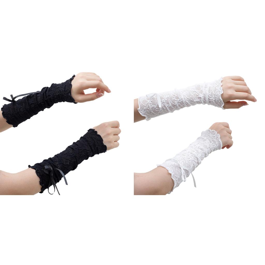 Detachable Sleeves Girls Banquet Arm Cover Decorate White/Black Overlength Arm Sleeve for Girls Accessories Arm Gloves