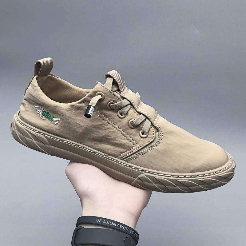 

2024 летние новые мужские туфли для досок, молодежная повседневная повседневная тканевая обувь, дышащие одинарные туфли 44 хаки