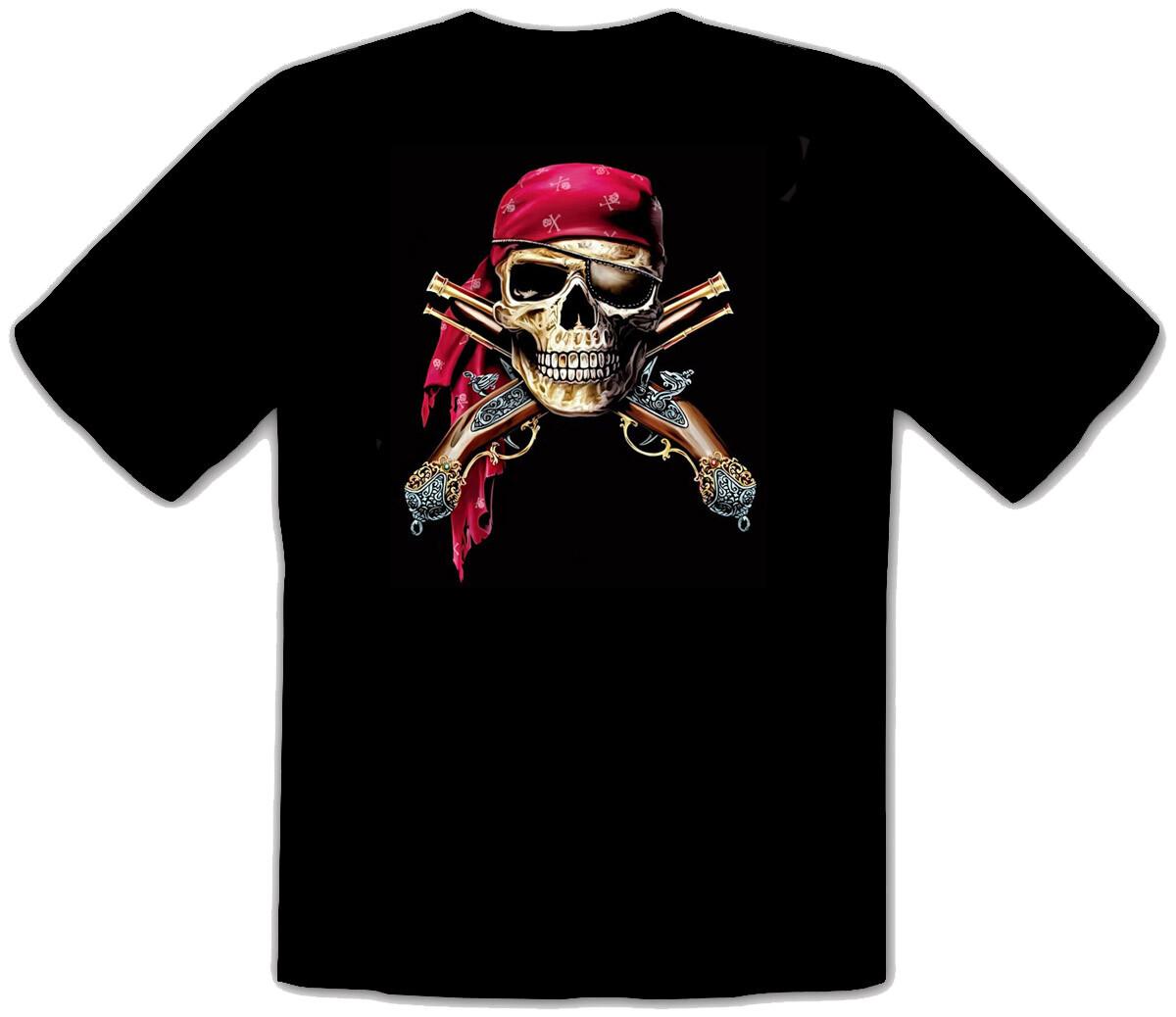 26 Pirates Curse Skull Skull Pirate Black T-Shirt -470- Unisex T-Shirt S