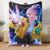 K-POP Anime Dívčí Skupina Čtyři Roční Období Měkká Teplá Přikrývka Celoroční Silně Pletená Polyesterová Přehoz na Postel, Kempování, Cestování Perfektní Dárek