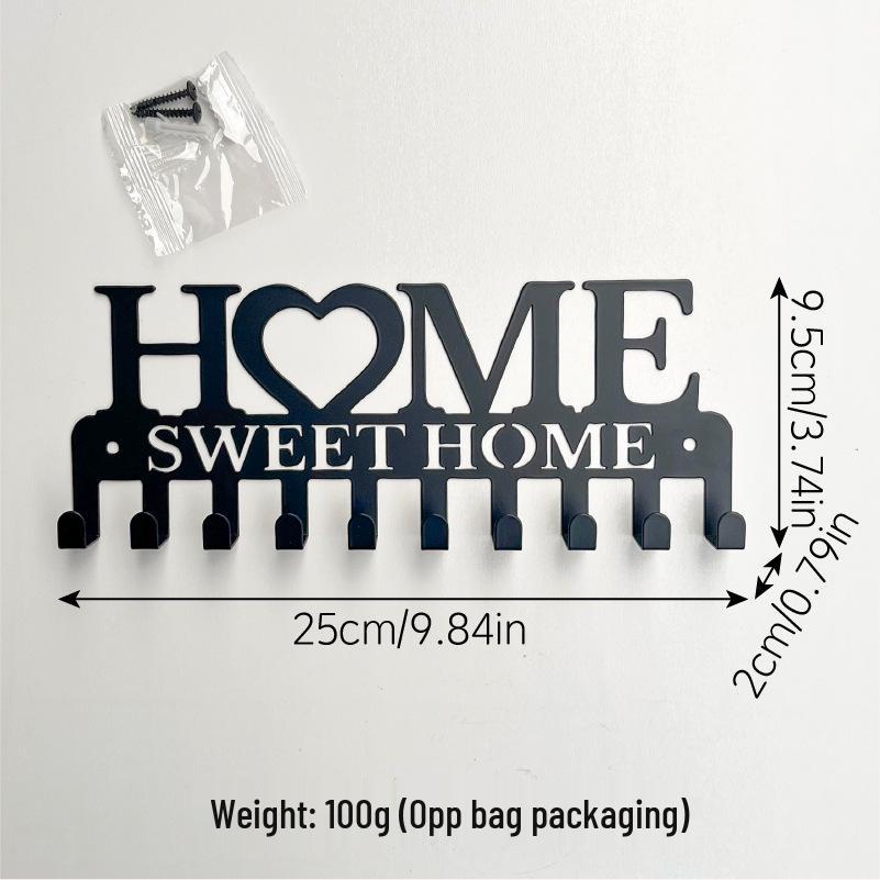 Wall-mounted Metal Hook Rack for Clothes & Keys - Creative Home Decor Bestseller