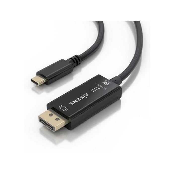 Cable Conversor Aisens A109-0879 USB-C a DisplayPort 8K@60Hz Bidireccional Negro 1.8m