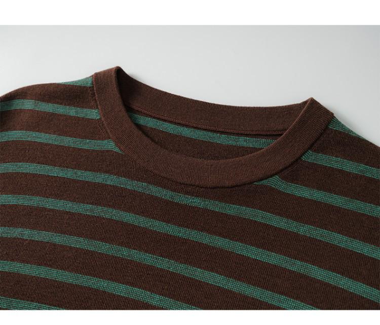 Elegant Striped Merino Wool Sweater - Spring/Autumn 2026 Women's Thin Knitwear