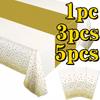 1PC/3PCS/5PCS Tablecloth Party Decorations Plastic Table Runner Disposable Cover for Birthday Anniversary Wedding Grad Party