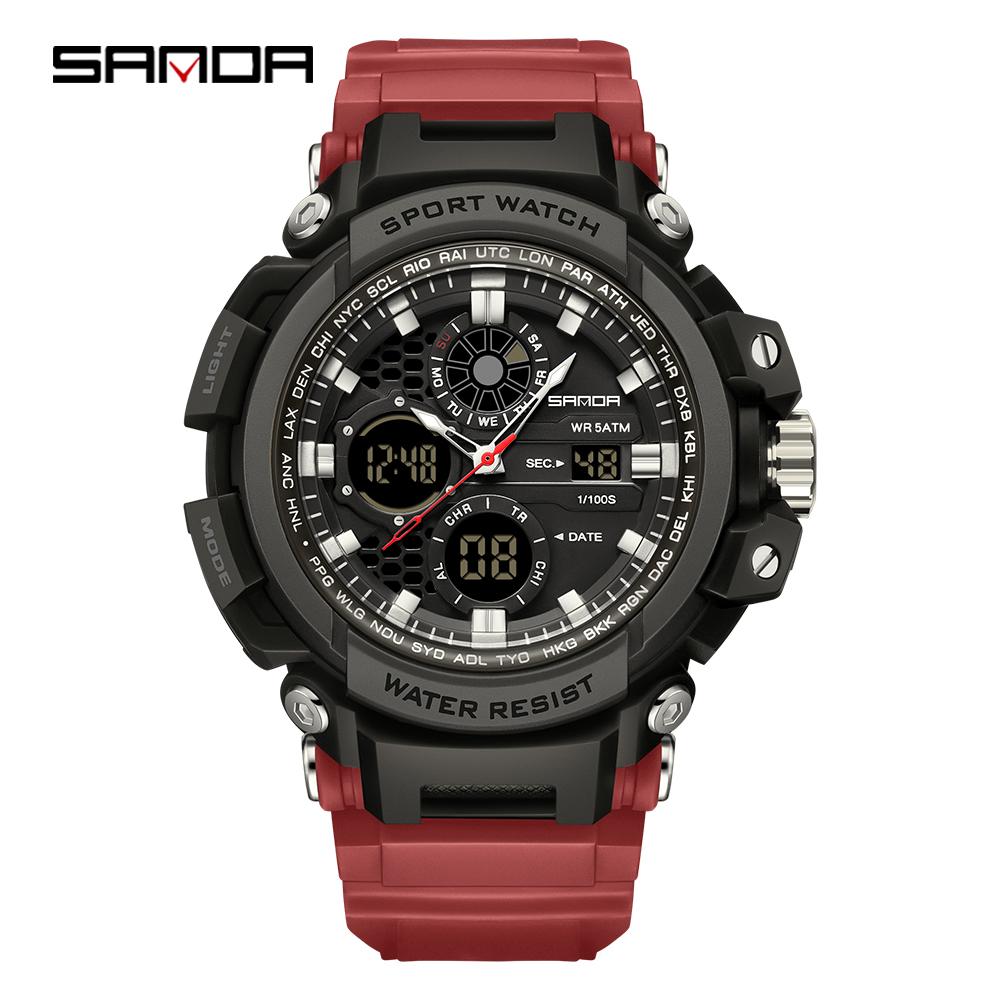 SANDA 3390 New Sports Men's Watches Military Digital Watch Waterproof Wristwatch for Male Clock Shock Relogios Masculino