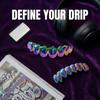 Colorful Hip-Hop Dental Jewelry Gradient Rainbow Colorful Dental Teeth Grillz Personalized Dazzlingly Shiny Rapper Accessory