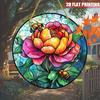 2D Round Bumblebee Flower Acrylic Suncatcher 8in Hanging Stained Glass Wall Decor