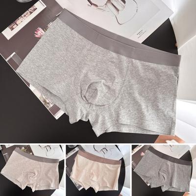 Men Boxer Underwear Mid-rise Elastic Waist U-Convex Breathable Cotton Crotch Shorts Briefs Seamless Thin Panties