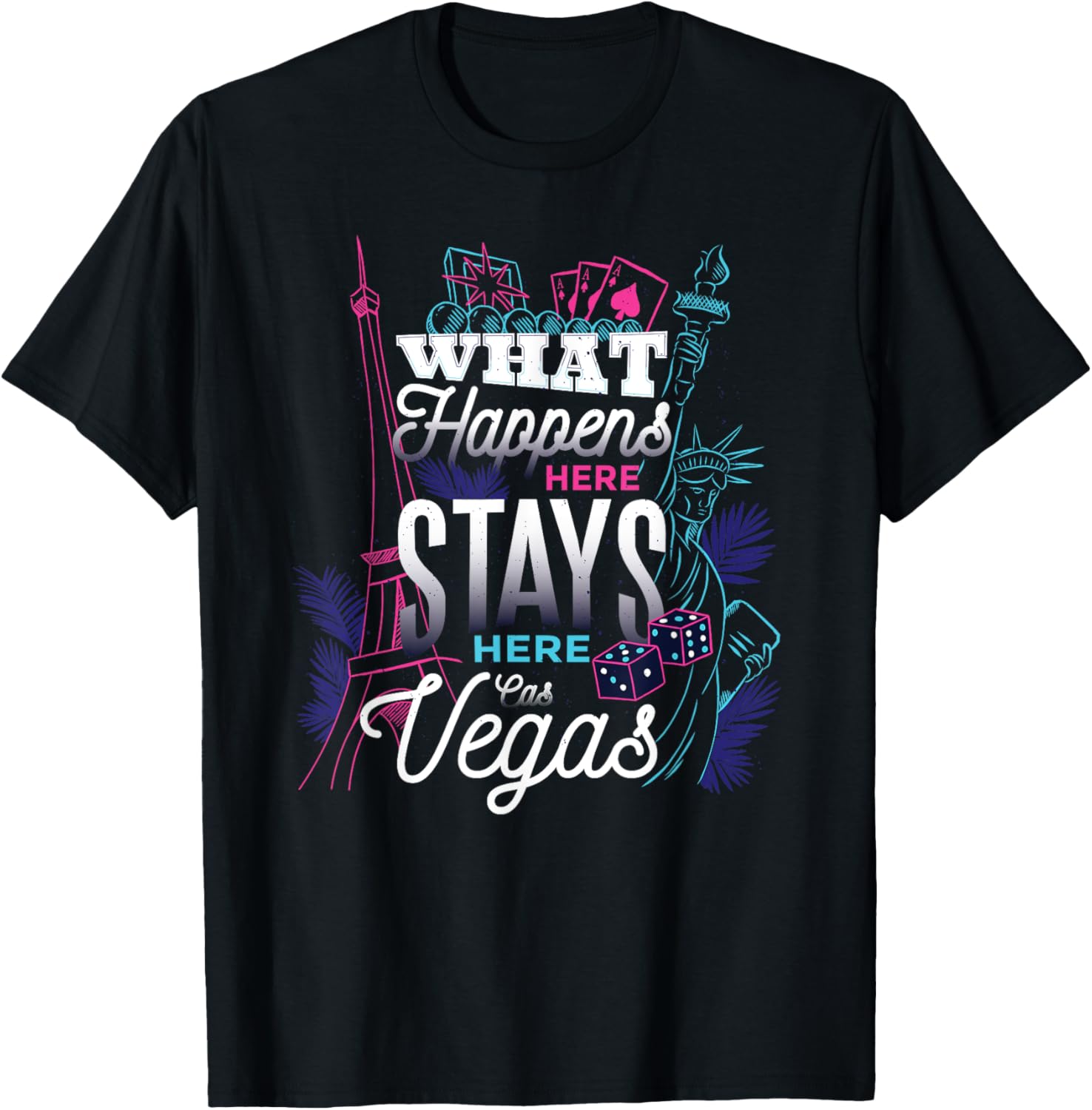 

Unisex Women Streetwear Shirts What Happens Here Stays Here Las Vegas TShirt Popular Retro Style Polyester Cheap Clothes S