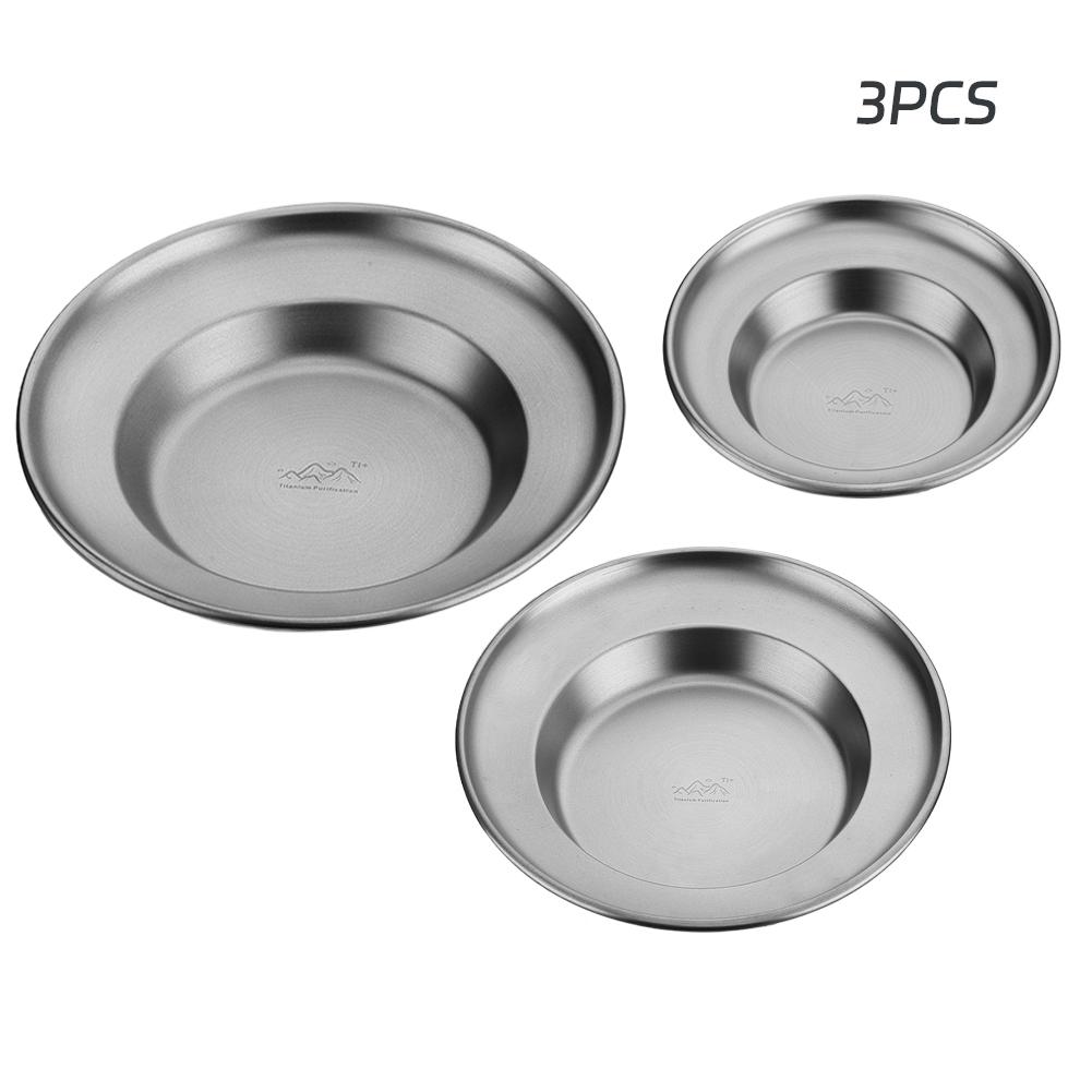 Titanium Camping Plate Travel Tableware Stackable Camping Supplies Backcountry Dinnerware for Backpacking Picnic Equipment