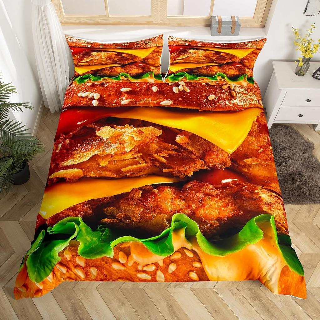 Sushi Duvet Cover Set Full QueenJapanese Food Bedding Set 3D Food Themed Bedspread Cover Realistic Food Room Decor Quilt Cover