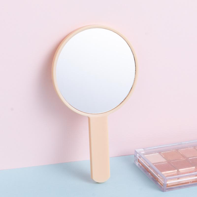 Round Handle Beauty Makeup Vanity Mirror - Portable Mini Handheld Mirror