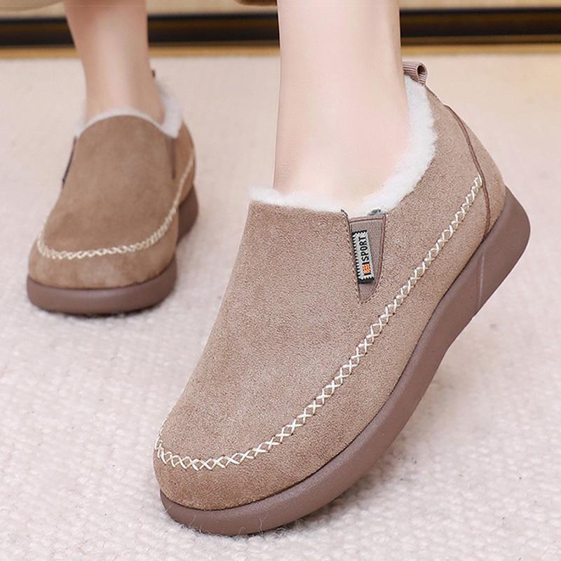 

Сапоги Слипоны Меховая обувь Для Женских Зимних Сапог Снежные Повседневные Зимние Ботинки Женские Сохраняют Тепло Ботильоны Мех Черные Botas Mujer 35