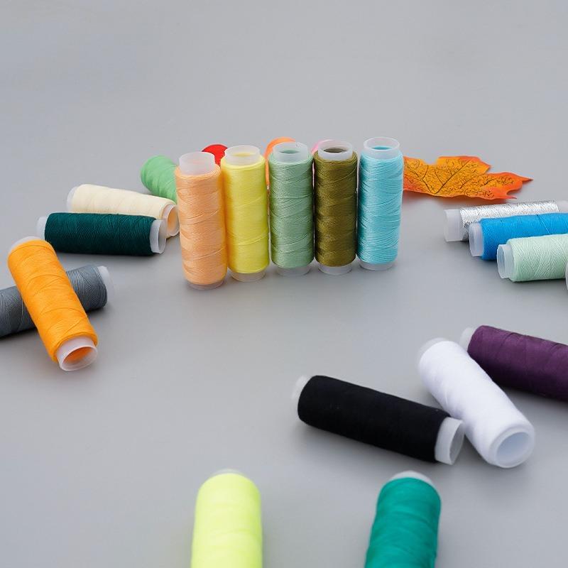 Box of 39 Colors Sewing Thread Handmade Small Spool Polyester 402 Thread 100m Small Spool Thread Set