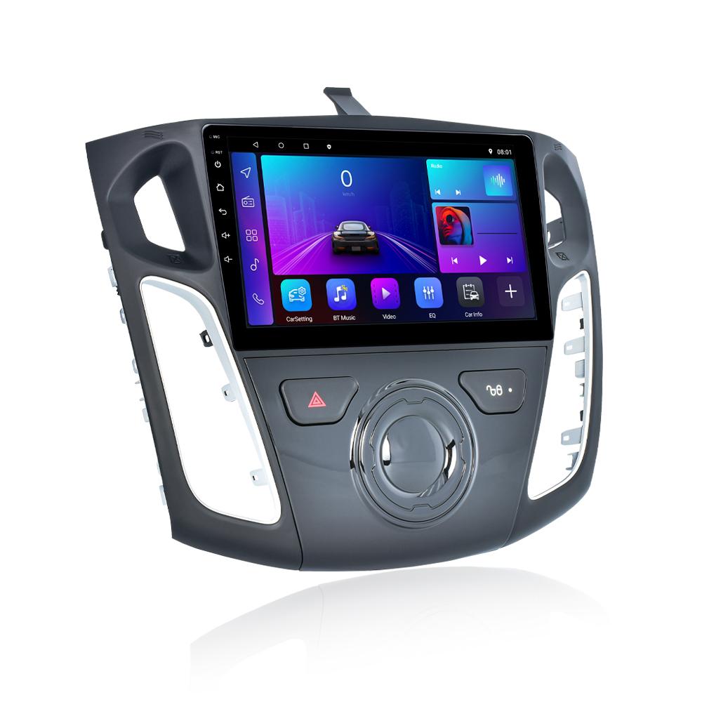 Car Radio Fascia Trim Kit, 9 Inch Dash Panel 2 DIN DVD Frame Install Kit For Ford Focus 3 2012 2013 2014 2015 2016-2018