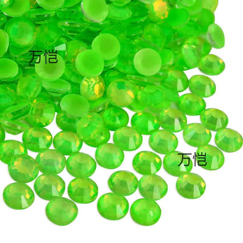 Grüner Diamant-Nagelbohrer mit flachem Boden, Glaskristall mit silbernem Boden, Handyhüllen-Zubehör, Aufkleber, Diamant, DIY-Strass-Schmuckzubehör