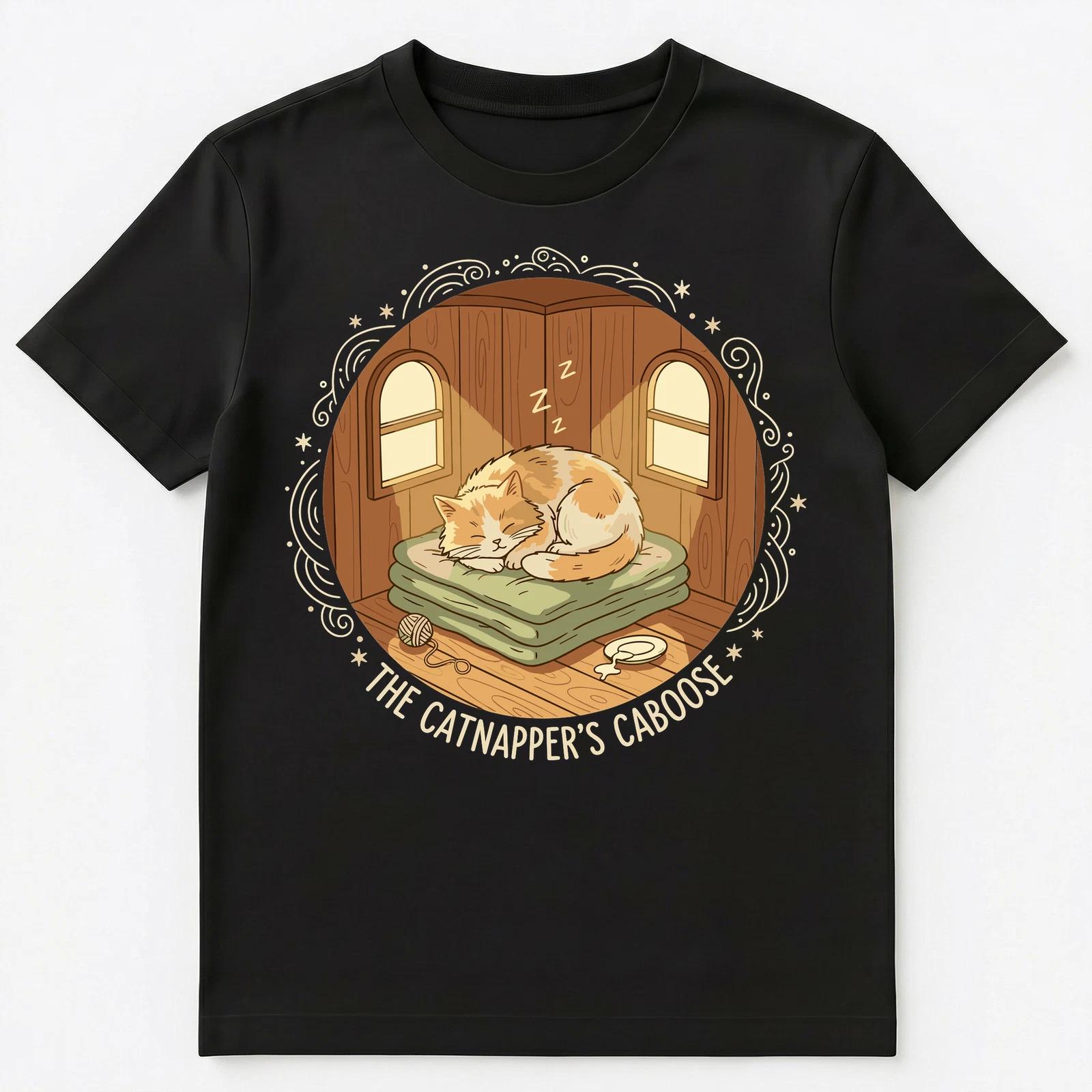 Cat Enthusiast Cozy Train Humor Unisex T-Shirt L