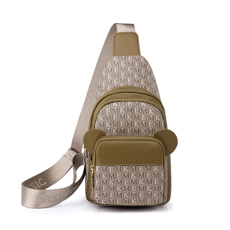 

European and American new breast bag women s shoulder bag multi-functional soft leather casual messenger bag fashionable versatile small backpack хакі