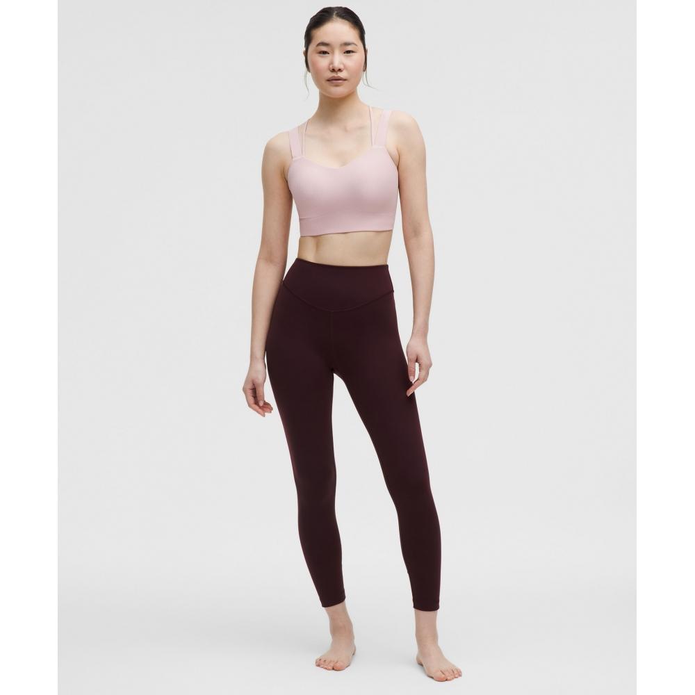 Lululemon Like A ClouD RibbeD Longline brA  Light Support  D DD Cup Pink hAze