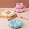 200ml Ceramics Coffee Mugs with Flower Shape Saucers Porcelains Drink Cups Unique Coffee Cups Gift for Women Girlfriend