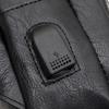 Simple and Fashionable Casual Solid Color PU Multifunctional USB Charging Zipper Man's Chest Bag Crossbody Bag for Commuting