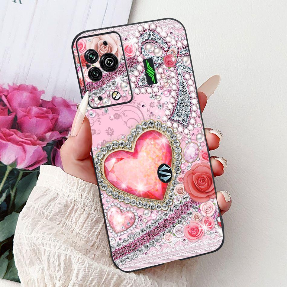 Per Xiaomi Black Shark 5 Pro Shark5 Custodia per Telefono Black Shark 5 5Pro Elegante Floreale Gatto Dipinto Morbido Silicone TPU Custodie