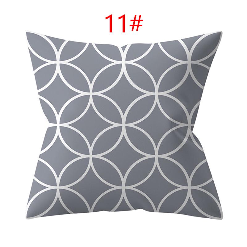 18 Inch Throw Pillow Home Decor Geometric Elements Lumbar Pillow Case Gray Cushion Cover Sofa