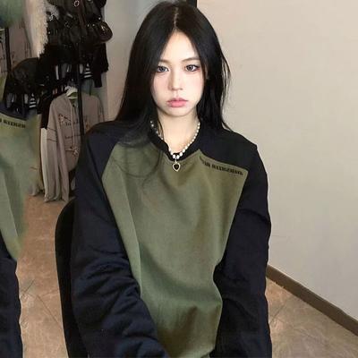 Harajuku Kore Tarzı Kazak Hoodie Büyük Boy Moda Tişörtü Vintage Estetik Kapüşonlular Uzun Kollu Kadın Giysileri